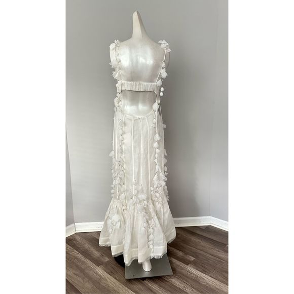 Zimmermann Petal Appliqué Linen-Silk Corset Gown Size Size AU 0 (US 4) $1950 - Picture 11 of 14